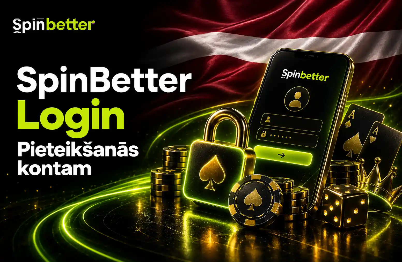 SpinBetter pieteikšanās kontam